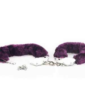 Purple Fetish Pleasure Fluffy Handcuffs - 7100368a
